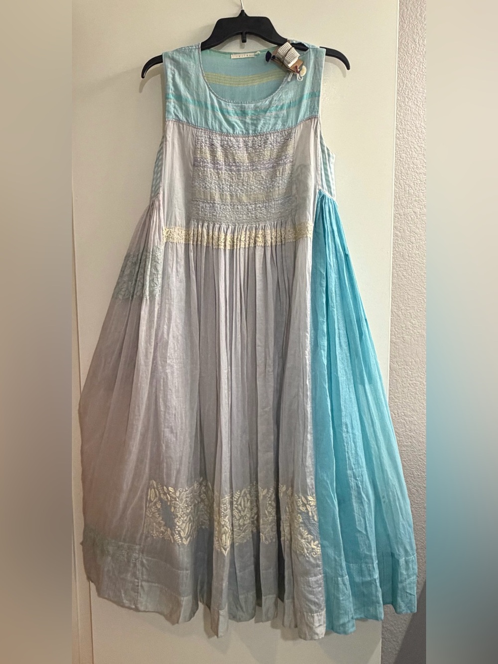 Injiri NWT “Teej 18” Hand-Loomed Patchwork Maxi Dress-  Pristine! Size Medium